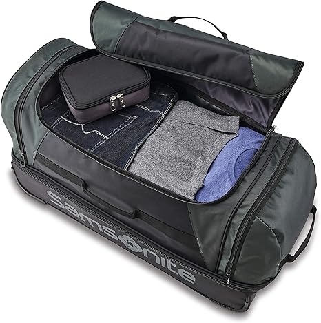 Samsonite Andante 2 Wheeled Duffel Bag – 28-Inch Durable Rolling Luggage with Inline Skate Wheels, Push-Button Handle & Spacious Compartments – Travel-Friendly and Lightweight - All Black - Image 3