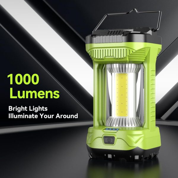 AlpsWolf Camping Lantern Rechargeable, 1000LM 4 Light Modes Camping Light 4000mAh Rechargeable Lantern for Power Outages Portable Camping Lamp Camping Essentials for Emergency, Green, 1 Pack - Image 2