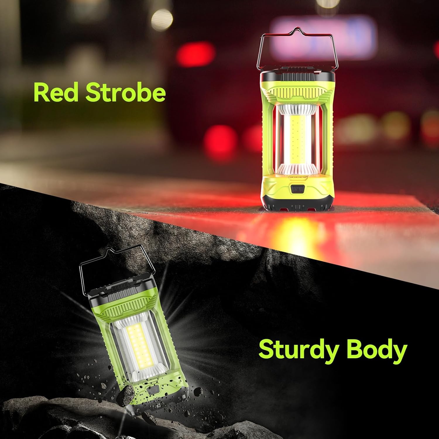 AlpsWolf Camping Lantern Rechargeable, 1000LM 4 Light Modes Camping Light 4000mAh Rechargeable Lantern for Power Outages Portable Camping Lamp Camping Essentials for Emergency, Green, 1 Pack - Image 6
