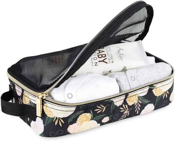 Chelsea + Cole for Itzy Ritzy Packing Cubes – Set of 3 Floral Packing Cubes or Travel Organizers; Each Cube Features a Mesh Top, Double Zippers and a Fabric Handle; Floral - Image 2
