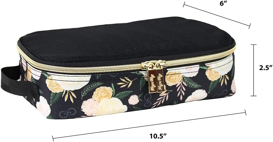 Chelsea + Cole for Itzy Ritzy Packing Cubes – Set of 3 Floral Packing Cubes or Travel Organizers; Each Cube Features a Mesh Top, Double Zippers and a Fabric Handle; Floral - Image 3