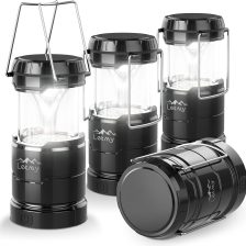 LETMY 4 Pack Camping Lanterns for Power Outages - Dimmable & 3 Color Modes, Battery Powered Lantern, Collapsible, Water Resistant Lantern Flashlight for Emergency, Hurricane, Storms, Outdoor Survival